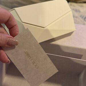Jimmy Choo Cream Sunglasses Case and Box